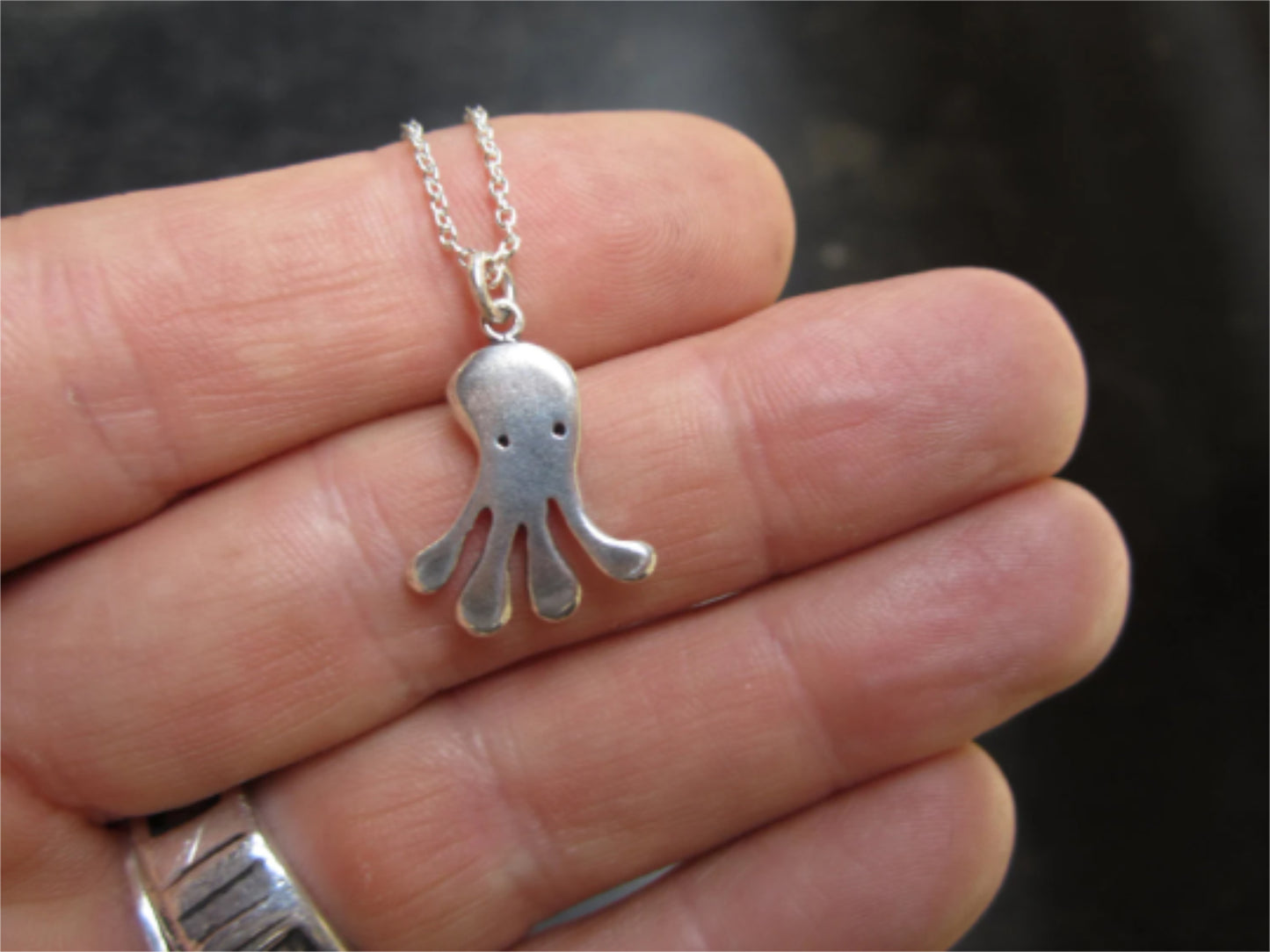 Sterling Silver Octopus Necklace - Octopus Charm Jewelry