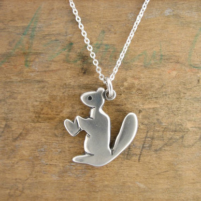 Sterling Silver Little Squirrel Charm Necklace on Adjustable Chain