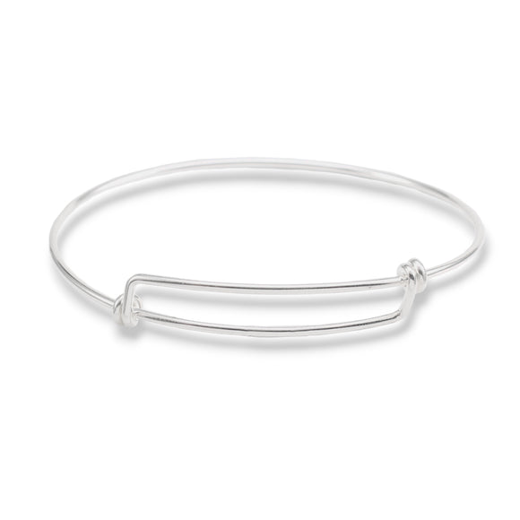 Sterling Silver Adjustable Bangle Bracelet - Add Your Own Charm - Expandable Charm Bracelet