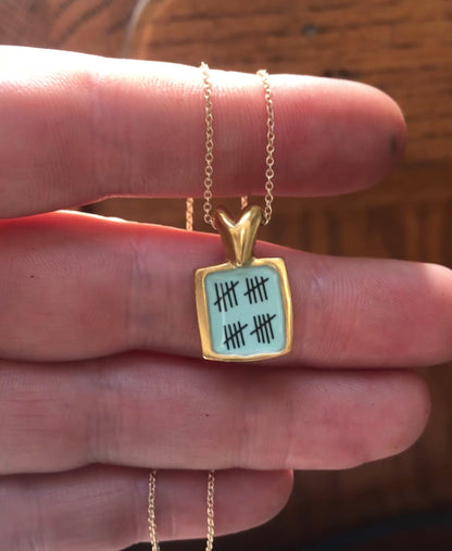Gold Anniversary Necklace - 20 Year Anniversary Pendant on Gold Filled Chain
