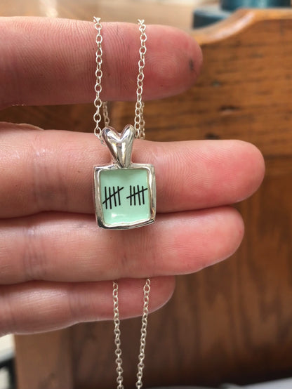 Anniversary Heart Necklace with Custom Number of Tally Marks