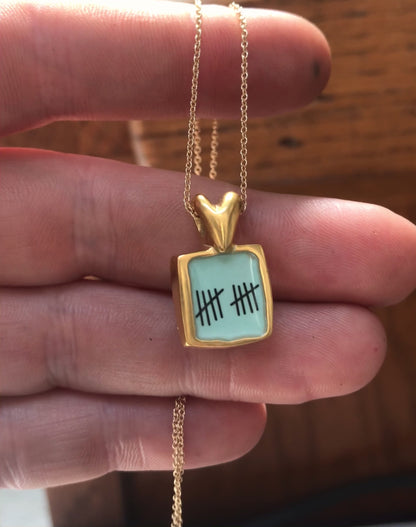 Gold Anniversary Necklace - 10 Year Anniversary Pendant on Gold Filled Chain - Decade Milestone Gift