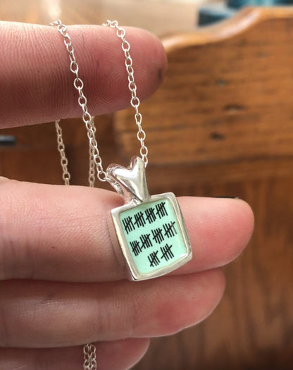 Anniversary Heart Necklace with Custom Number of Tally Marks