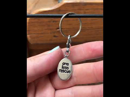 Sterling Silver One Less Rescue Keychain