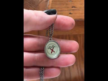 Build Necklace - Sterling Silver and Enamel Hammer and Nails Pendant
