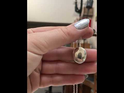 Sterling Silver and Enamel Red Stripe Heart Necklace