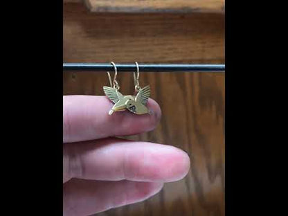 Gold Dipped Tiny Hummingbird Earrings