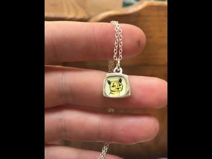 Teeny Tiny Tiger Pendant in Sterling Silver and Enamel