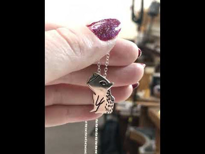 Sterling Silver Capybara Charm Necklace on Adjustable Chain - Capybara Jewelry