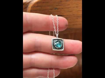 Faceted Teal Kyanite Necklace on Adjustable Chain