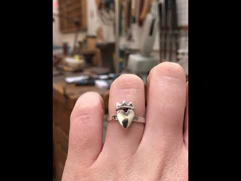 Sterling Silver Crown Heart Ring Modern Claddagh Ring – Mark