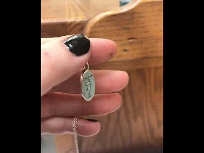 Small Reversible Hang in There Pendant - Sterling Silver and Enamel Cat Necklace for Motivation Through Tough Times