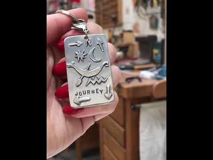 Pewter Journey Keychain for Men and Women