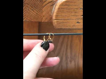 Tiny Square 24K Gold and Sterling Silver Earrings - Keum-Boo Earrings on Gold Fill Lever Backs