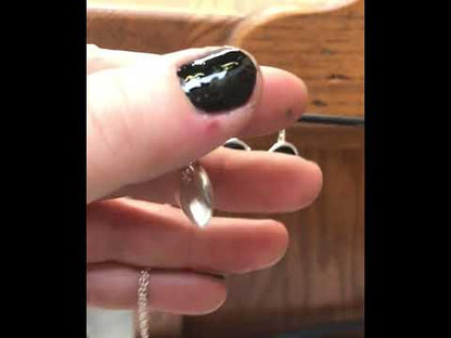 Black and White Cat Necklace in Sterling Silver and Enamel