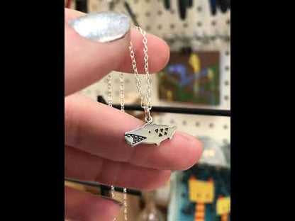 Sterling Silver Alligator Love Charm on Adjustable 16" 18" 20" Chain