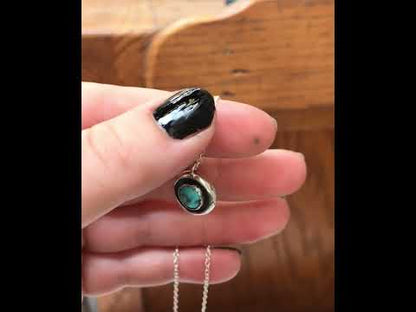 Modern Round Kingman Turquoise Pendant Necklace