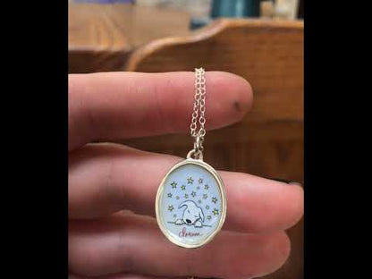 Dream Dog Pendant Necklace in Sterling Silver and Enamel