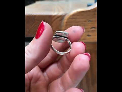 Stick Kitty Ring - Sterling Silver Cat Sketch Charm Ring