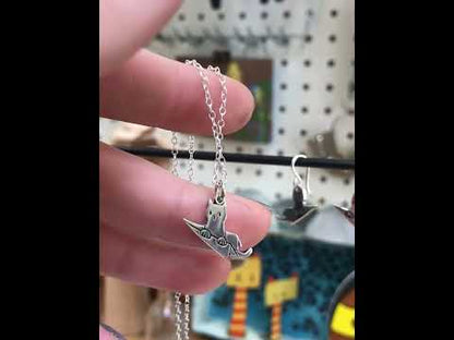 Sterling Silver Flying Cat Charm on Adjustable Chain- Cat in a Plane Charm