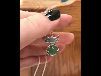 Prong Set Jade Cat Necklace