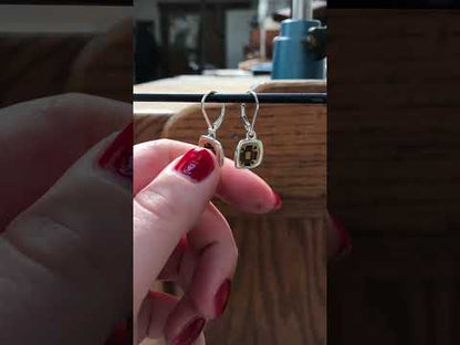 Lever Back Flower Earrings Made with Sterling Silver and Vitreous Enamel