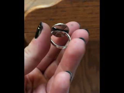 Round Sterling Silver Cat Love Ring