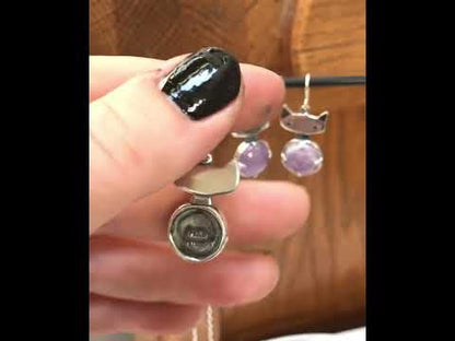 Prong Set Rose Quartz Cat Necklace