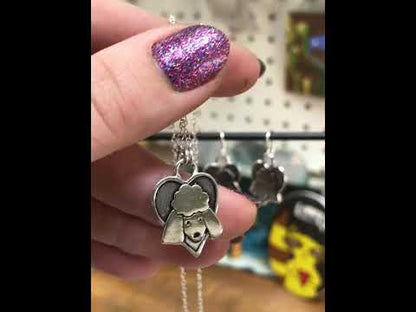 Sterling Silver Poodle Charm Necklace on Adjustable Chain