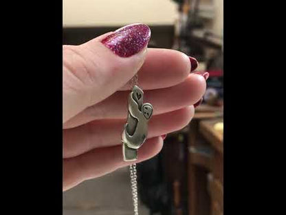 Sterling Silver Tree Sloth Charm Necklace on an Adjustable Chain