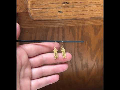 Tiny Gold Honey Bear Charm Earrings