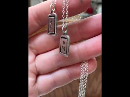 Custom Initial Charm with Heart- Sterling Silver Charm on Adjustable Chain - Build Your Own Charm Necklace!