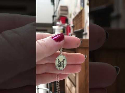 Burmese Cat Necklace - Sterling Silver and Enamel Siamese Cat Breed Pendant