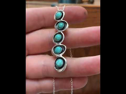 Turquoise Necklace - Cascading Turquoise Gemstone Pendant