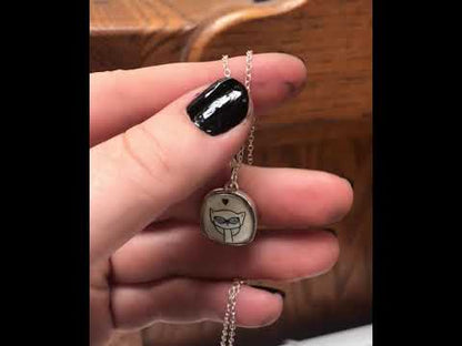 Sterling Silver Cat Lady Pendant on Adjustable Chain - Cat Charm