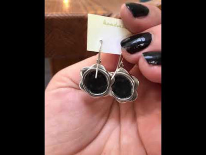Moonstone and Sterling Silver Flower Earrings