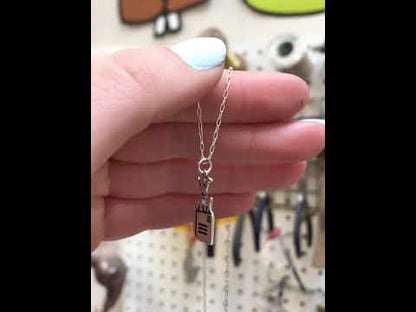 Sterling Silver Dog in a Box Charm Necklace - Dog Charm on Adjustable Chain