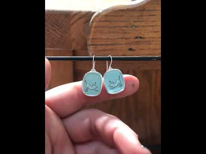 Playful Dog Earrings in Sterling Silver and Enamel