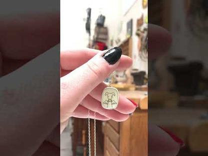 Angel Dog Necklace - Sterling Silver and Enamel Dog with Wings Pendant - Dog Memorial Jewelry