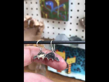 Tiny Sterling Silver Anteater Charm Earrings