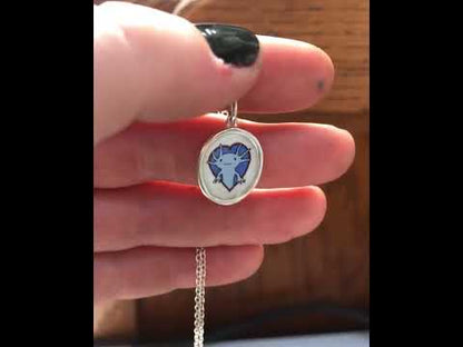 Axolotl Necklace in Sterling Silver and Enamel
