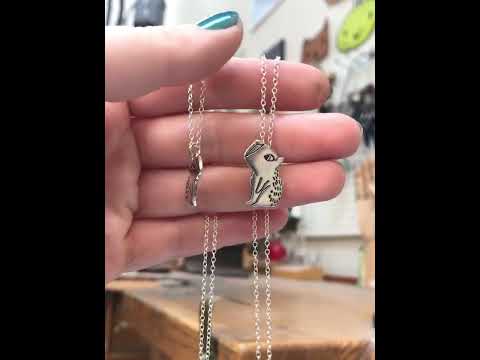 Tiny Capybara Pendant Necklace In Sterling Silver By Silver Rain Silver Tiny Capybara Pendant Necklace In Sterling Silver By Silver Rain Silver