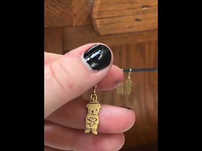 Tiny Gold Honey Bear Charm Necklace