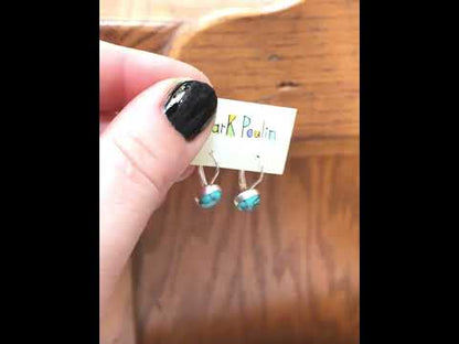 Turquoise and Sterling Silver Lever Back Earrings