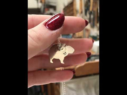 Sterling Silver Cat and Capybara Charm Necklace on Adjustable Chain