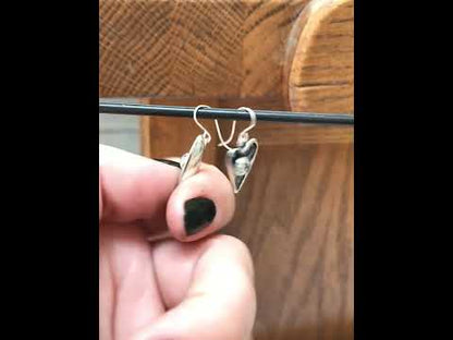 Sterling Silver Heart-Shaped Earrings with Rose Cut Topaz