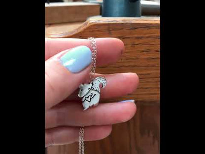 Sterling Silver Squirrel Charm Necklace on an Adjustable Chain