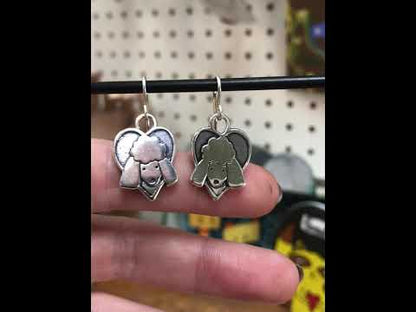 Sterling Silver Poodle Charm Earrings on 925 Ear Wires