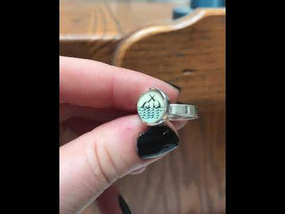 Sterling Silver and Enamel Narwhal Ring