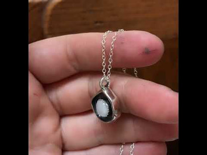 Sterling Silver and Moonstone Organic Shaped Wrap Pendant